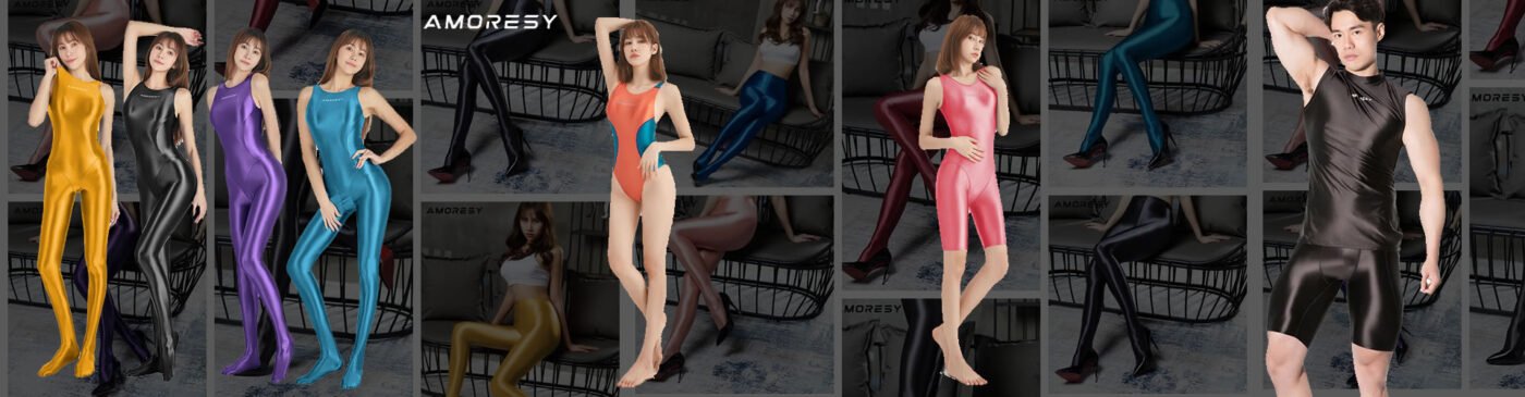 Amoresy - Shiny Spandex Catsuit Swimsuit Leggings