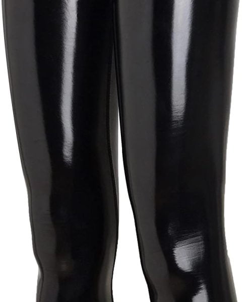 High Waisted Glossy Satin Leggings by Leohex - Ultra Streamline Sexy Mirror Finish with Elastic Logo Waistband