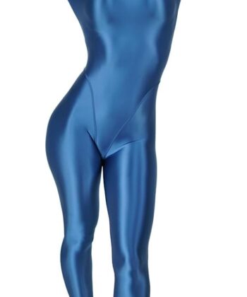Full Bodysuit Womens Shiny Zentai Upgraded Fabric High Elastic Spandex Catsuit Soft & Comfortable Leohex Style Shiny Spandex Bodysuit for Women