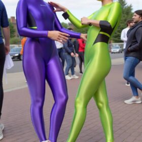 Shiny Spandex Bodysuits Leohex